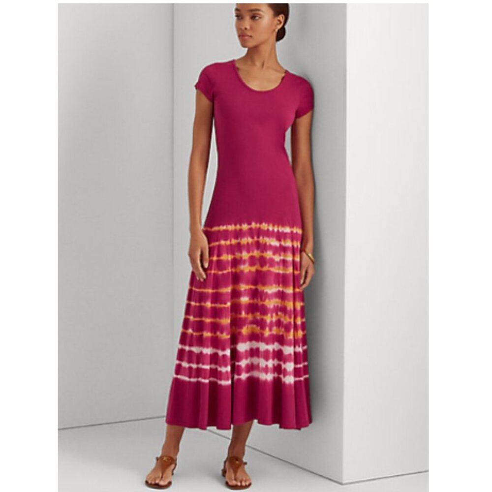 🌷Ralph Lauren Tie-Dye Print Maxi-Dress fits like Medium